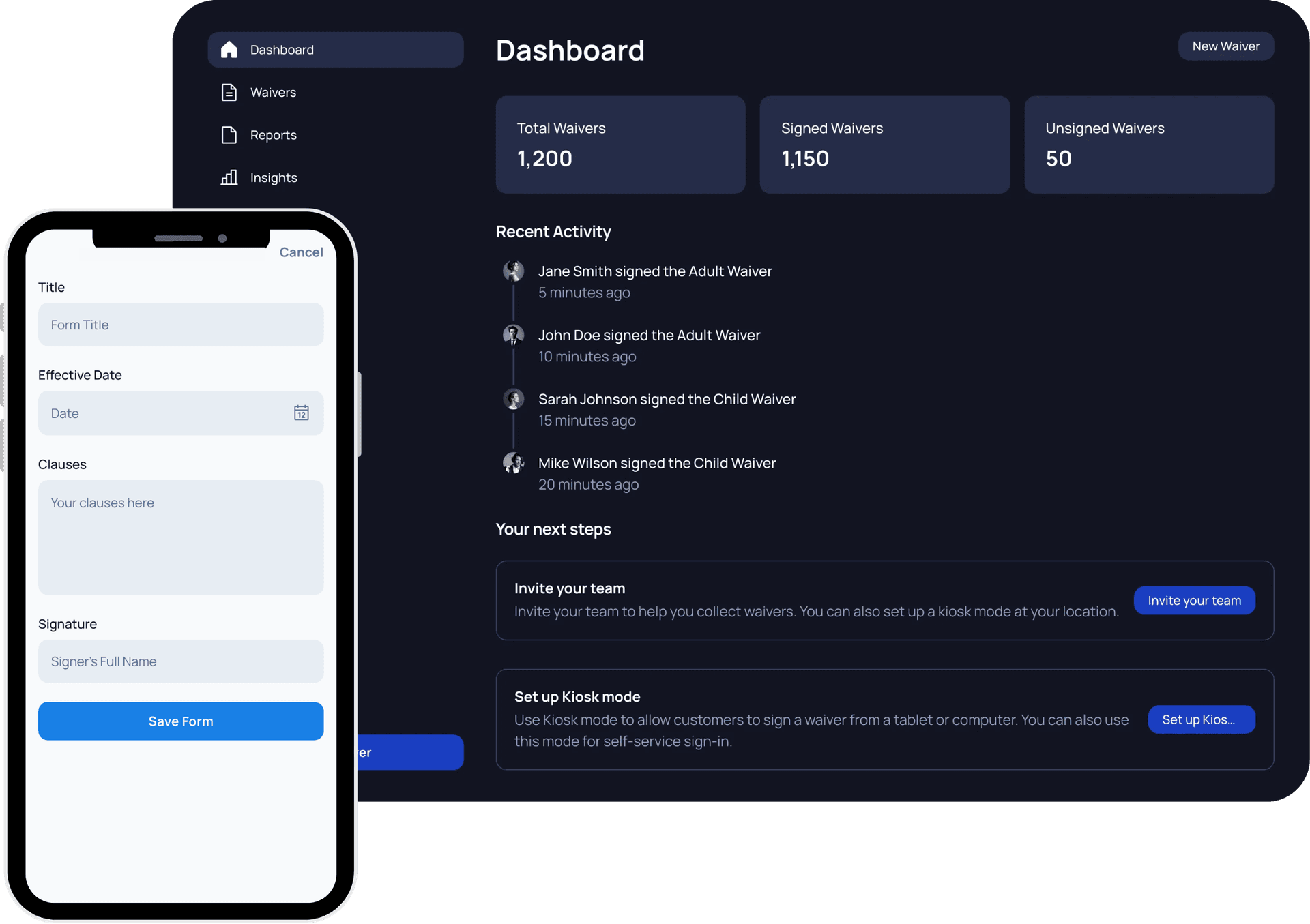 WaiverGuard Dashboard